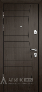 Входная дверь с терморазрывом и фрезерованной поверхностью в цвете Венге №12 внутренняя - фото