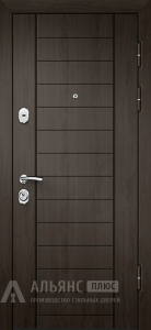 Входная дверь с терморазрывом и фрезерованной поверхностью в цвете Венге №12 внешняя - фото