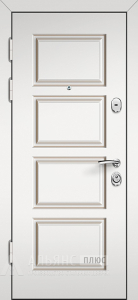 Входная дверь белая с темным остеклением №9 внутренняя - фото