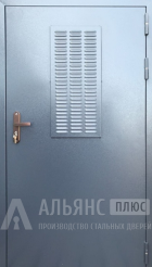 Фото «Металлическая дверь техническая в котельную с вентиляционной решеткой №1»