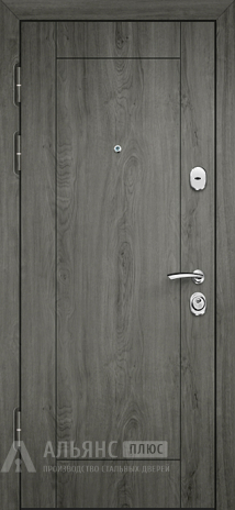 Фото 2 «Дверь железная входная порошковая коричневая усиленная ригелем с цветом внутренней панели графит №2»